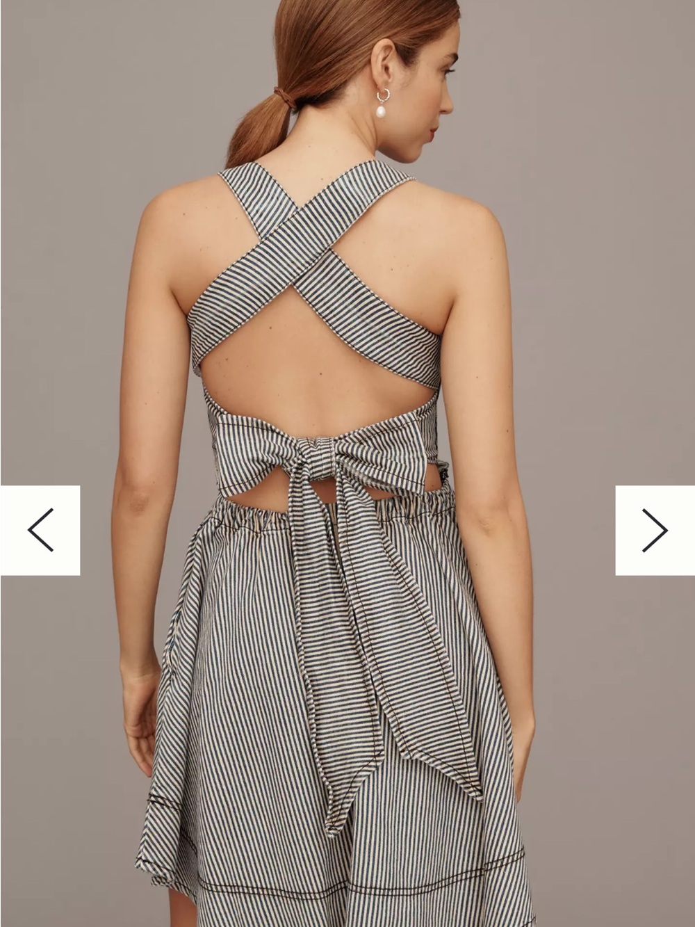 Anthropologie Striped Blue and White denim Sundress wt81 - Picture 2 of 6